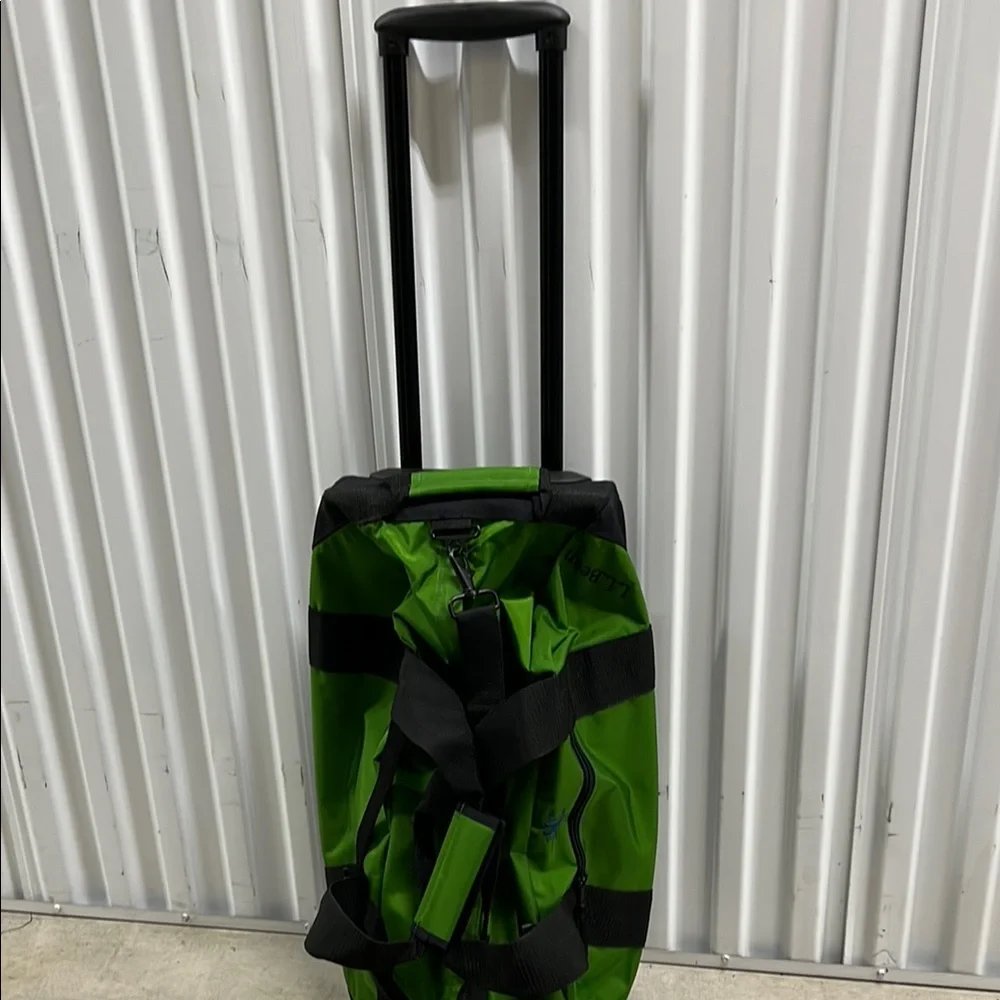 L.L. Bean Green and Black wheeled Duffel Bag Durable Design